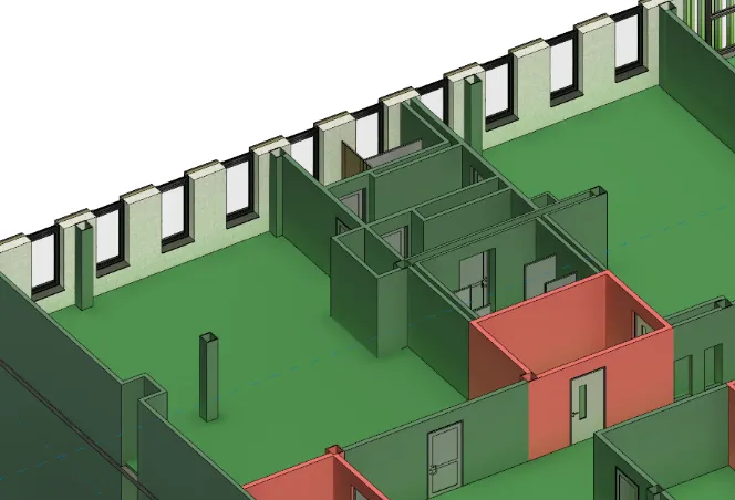 A green and red room with white walls AI-generated content may be incorrect.